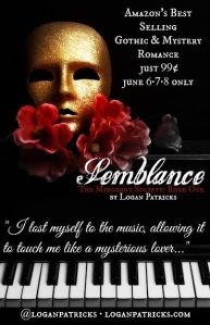 gold mask and red flower on a piano